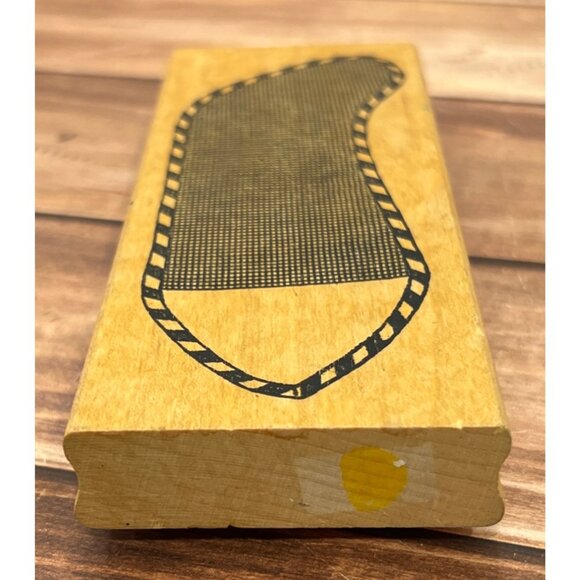 VINTAGE VERY RARE JUDIKINS 1974H CHRISTMAS STOCKING WOOD MOUNTED RUBBER STAMP - Picture 4 of 4